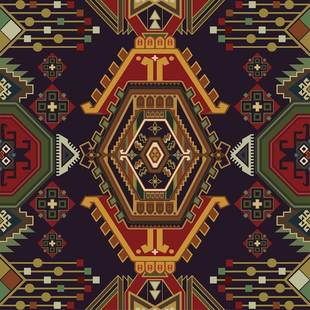 Seamless aztec pattern. Geometric background. Folk wallpaper