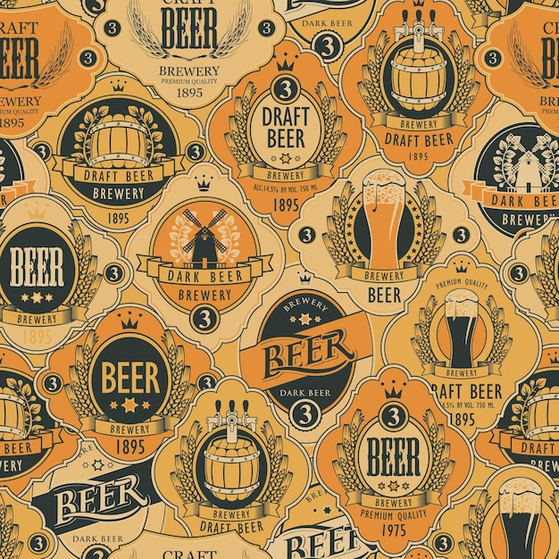 Seamless background on beer theme