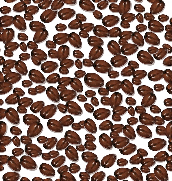 Vector seamless background coffee beans