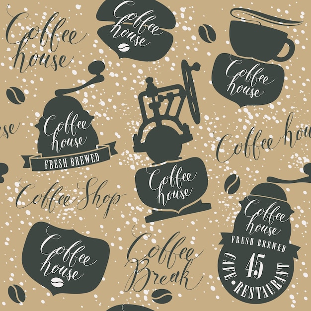 seamless background on coffee theme