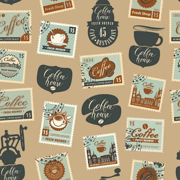 seamless background on coffee theme