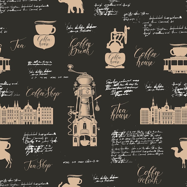 seamless background on coffee theme