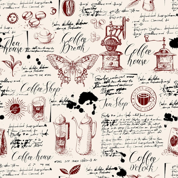 Seamless background on coffee theme