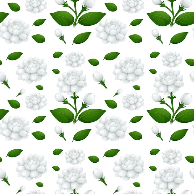 Seamless background design with jasmine flowers