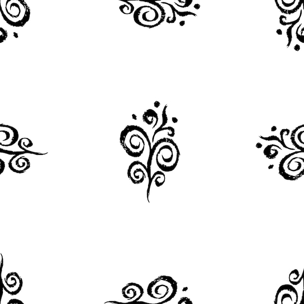 Seamless background of freehand drawin decorative vintage design elements