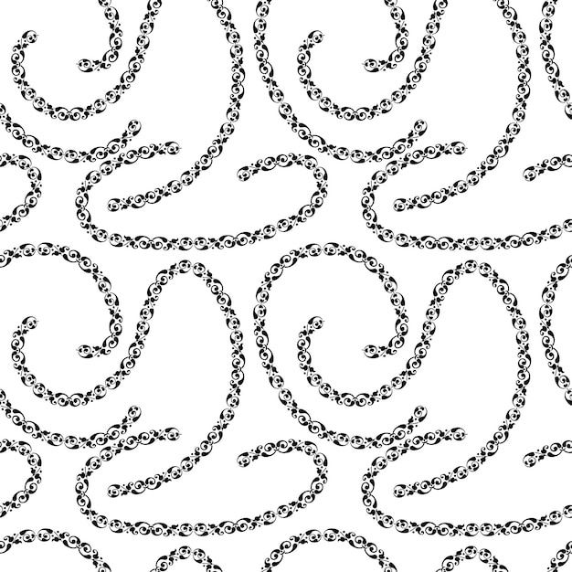 Fondo senza cuciture dalle curve floreali decorative astratte