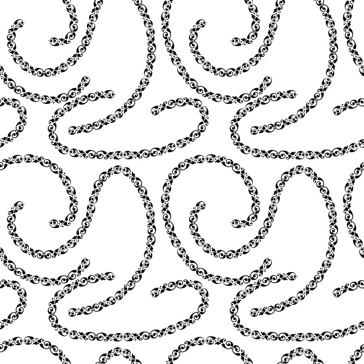 Vector seamless background from abstract decorative floral curves
