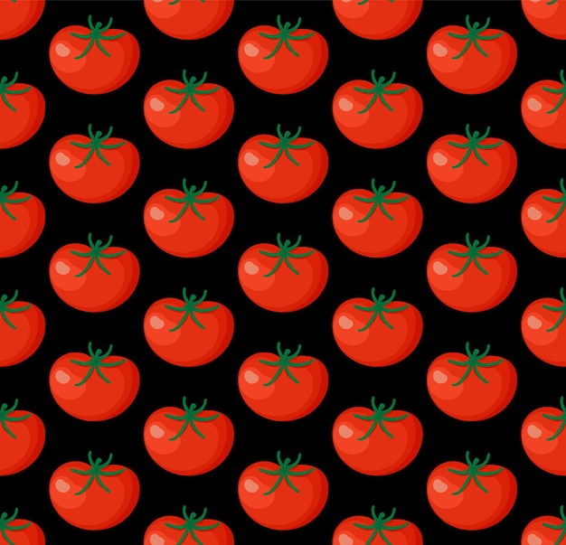 Vector seamless background from chopped ripe tomatoes isolated on white background. fresh tomato slices pattern. eps