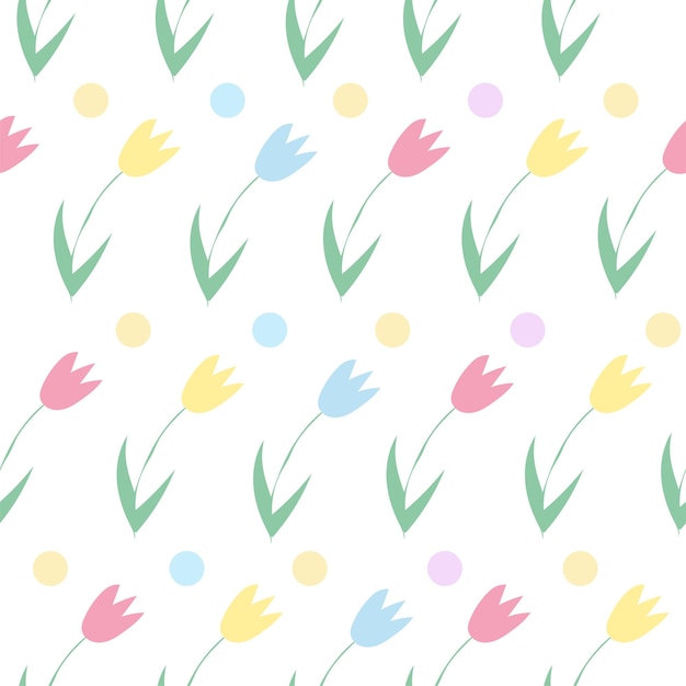 Seamless background from spring flowers. vector pattern of tulips