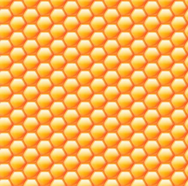 Seamless background of hexagonal honeycombs. Vector pattern