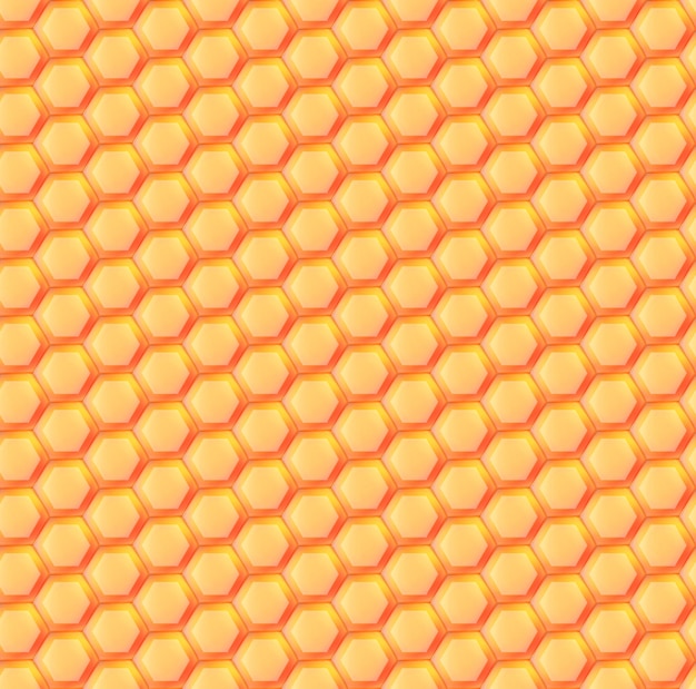 Seamless background of hexagonal honeycombs. Vector pattern