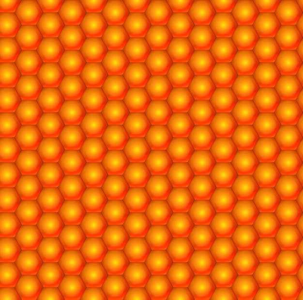 Seamless background of hexagonal honeycombs. Vector pattern