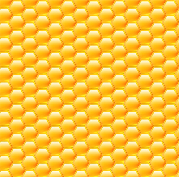 Seamless background of hexagonal honeycombs. Vector pattern