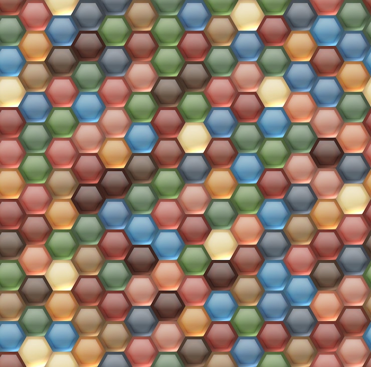 Vector seamless background of hexagonal honeycombs. vector pattern