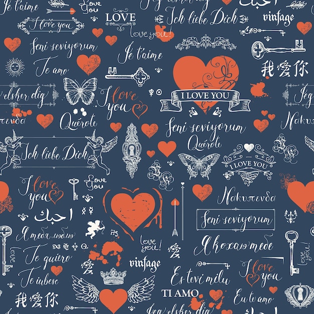 seamless background on love theme