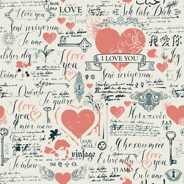 seamless background on love theme