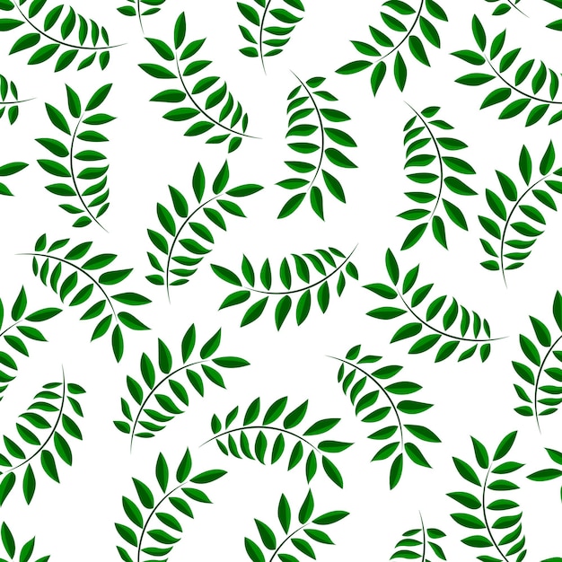 Seamless background in a natural style Leaf elements