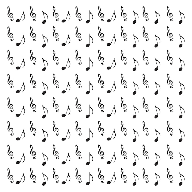 Seamless background of notes Vector music pattern Music seamless background