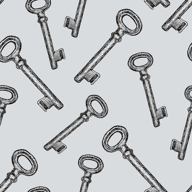 Seamless background of the old keys