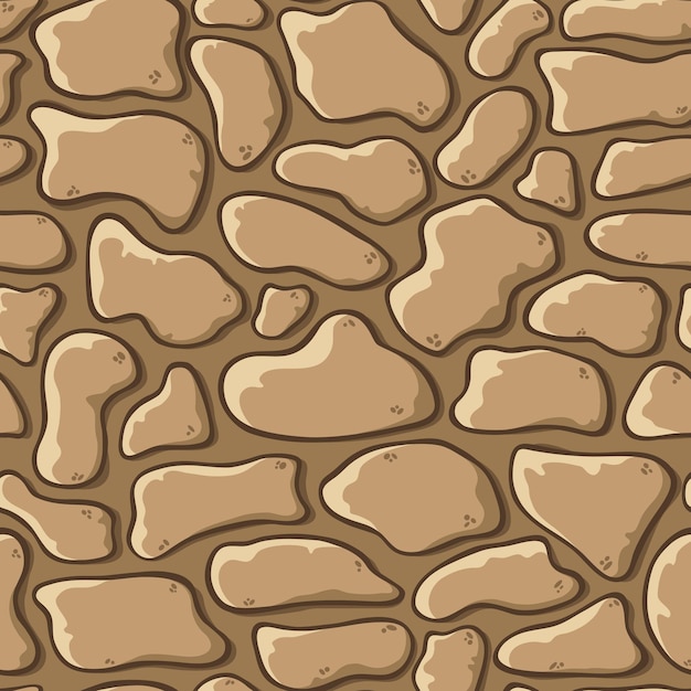 Vector seamless background pattern with stone wall ornate