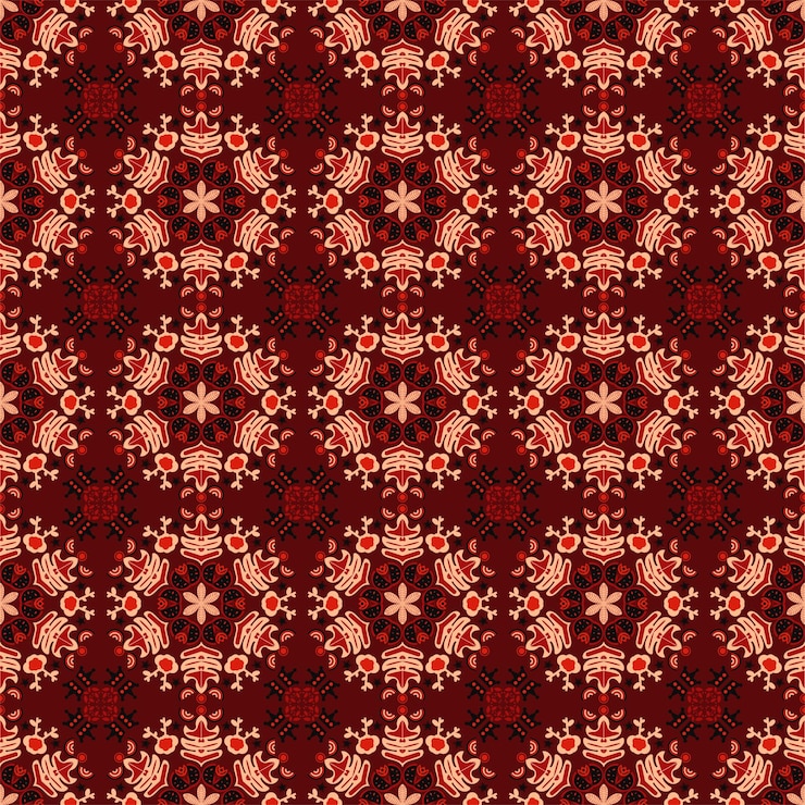 Vector seamless background retro garden nature aboriginal floral damask traditional pattern art