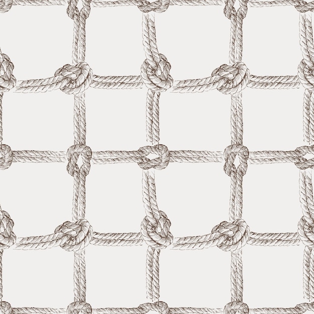 Vector seamless background of sketches rigging rope with sea knots