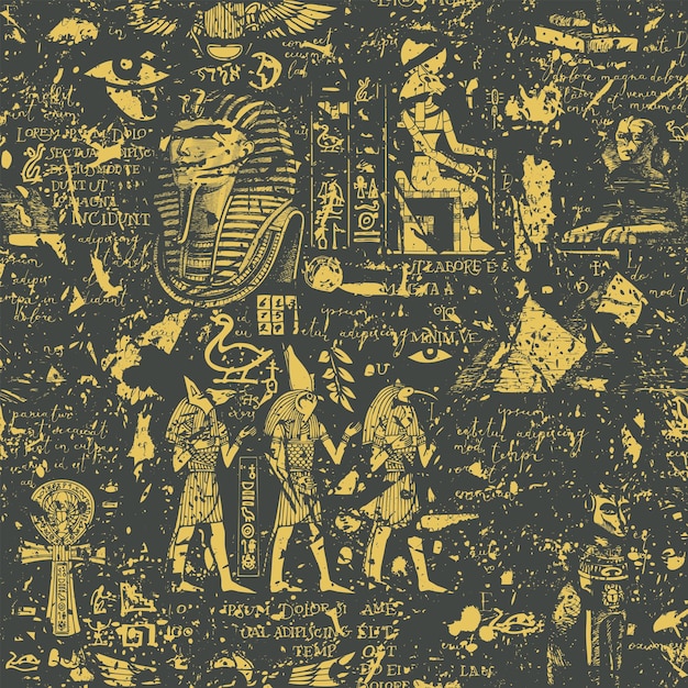 seamless background on theme of ancient egypt