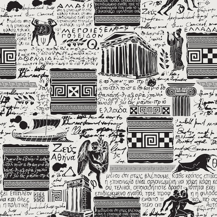 वेक्टर seamless background on theme of ancient greece