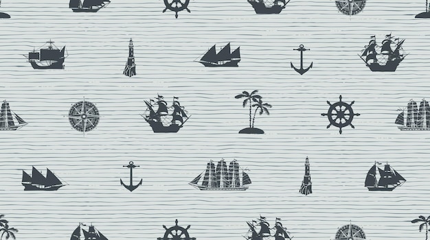 seamless background on theme of sea travel