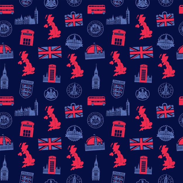 Vector seamless background on uk theme