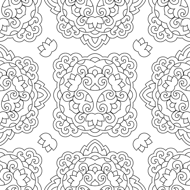 Seamless background with abstract ethnic pattern.