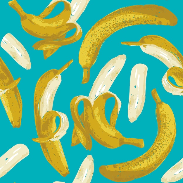 Vector seamless background with bananas