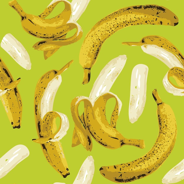 Vector seamless background with bananas