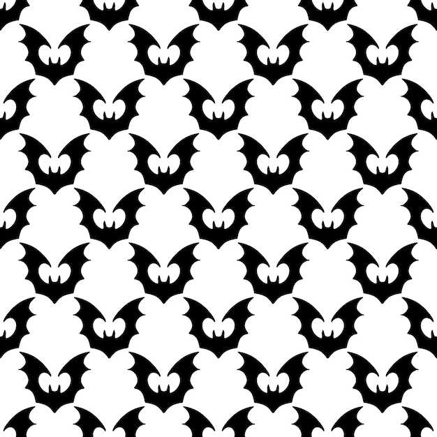 Vector seamless background with bats on a white background vector illustration