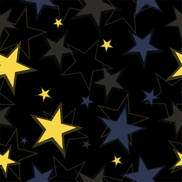 Seamless background with bright neon stars