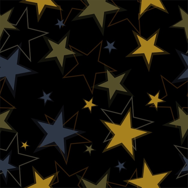 Seamless background with bright neon stars