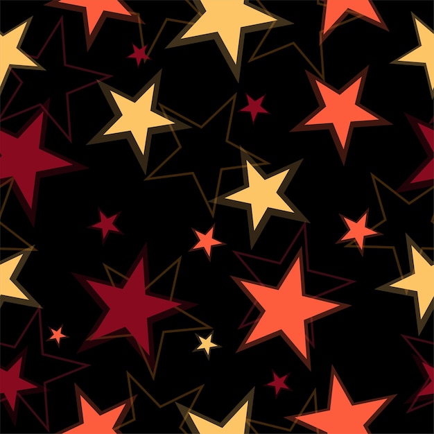 Seamless background with bright neon stars