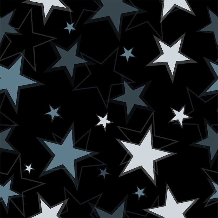 Vector seamless background with bright neon stars