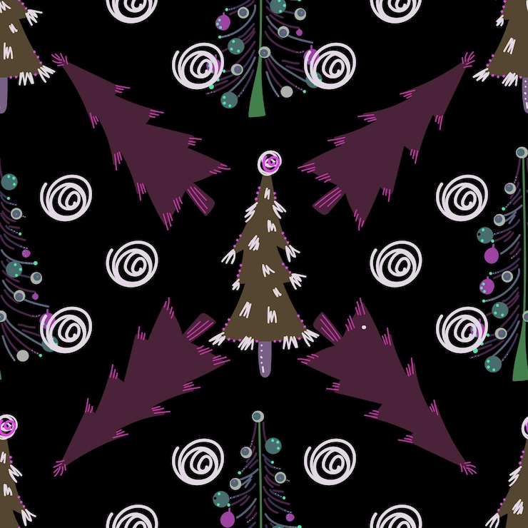 Vector seamless background with christmas and new year motifs