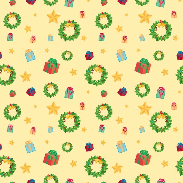 Seamless background with christmas presents