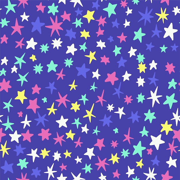 Seamless background with doodle star