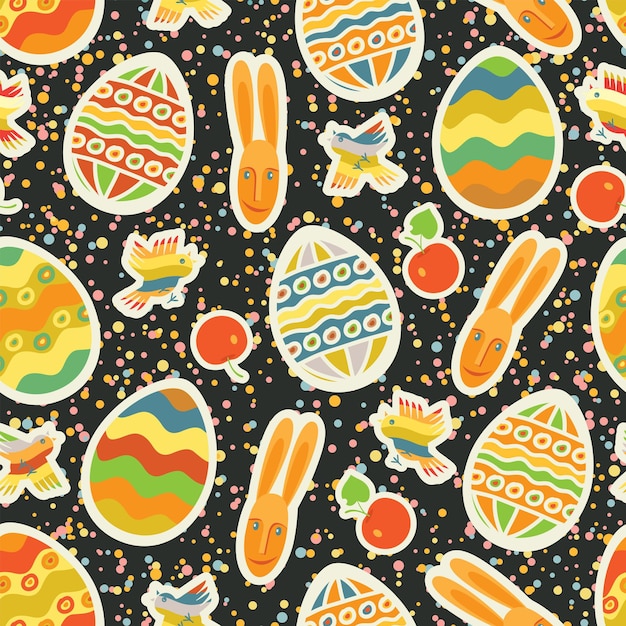 Seamless background with easter bunnies