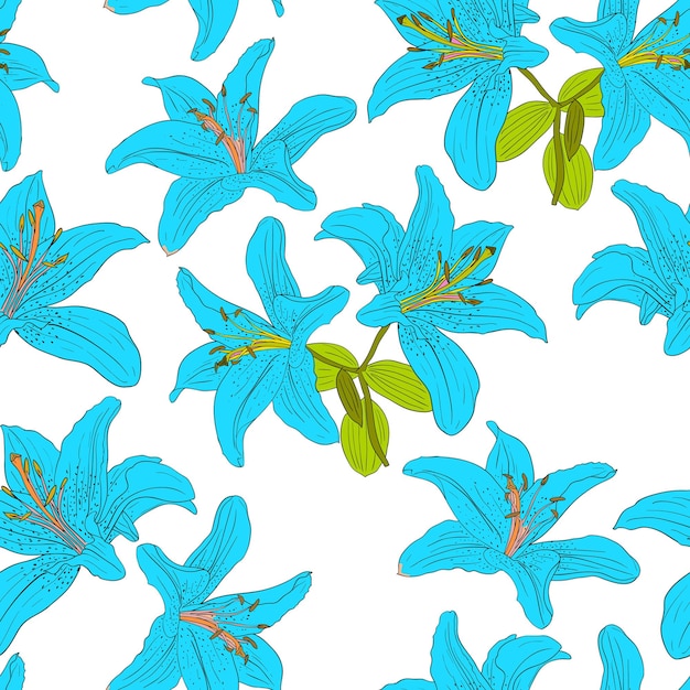 Seamless background with flower lily