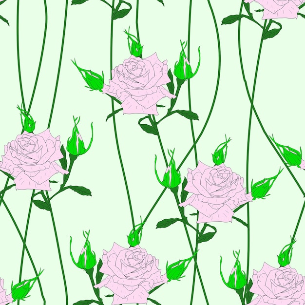 Seamless background with flower roses