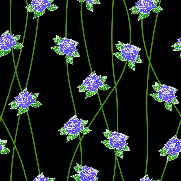 Vector seamless background with flower roses