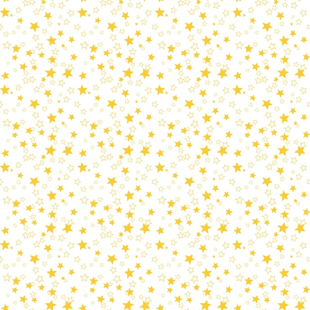 Seamless background with golden stars on white christmas or new year pattern festive wrap