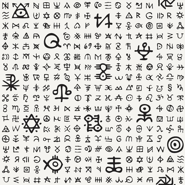 Vector seamless background with occult symbols