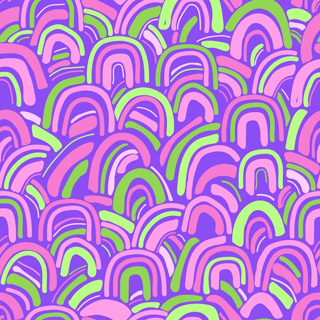 Seamless background with organic rainbows