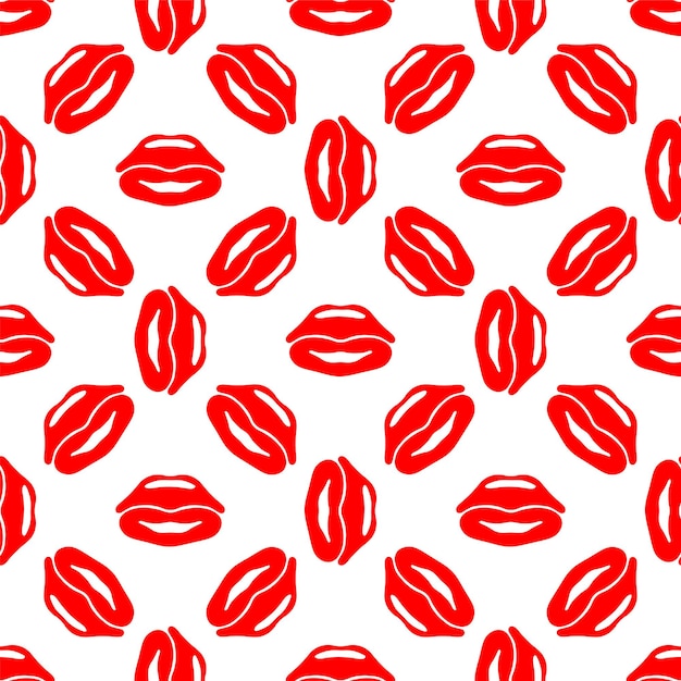 Seamless background with red lips