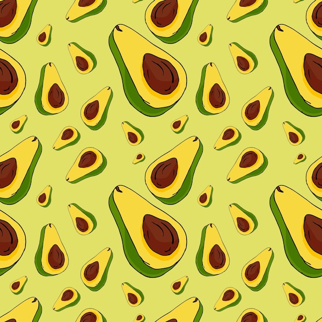 Seamless background with ripe avocado